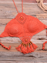 Crochet Bohemia Style Off Shoulder Bikini