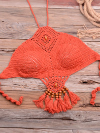 Crochet Bohemia Style Off Shoulder Bikini