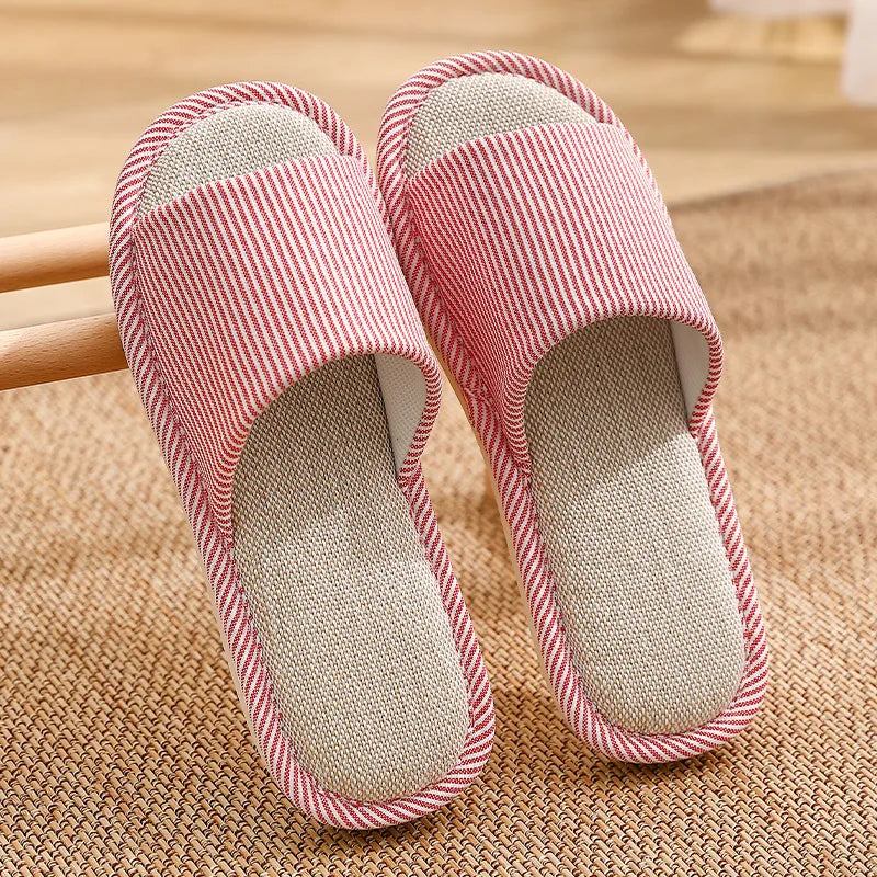 Non Slip Women Breathable Linen Slippers