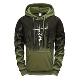 Mens Tracksuit Casual Printing Splash-ink Hooded Sweatshirts Sports Jogging Mens Clothing Autumn Winter Single Piece Tops Pants
