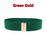 Fashion Women Elastic Band Wide Belts Simple Down Coat Waist Belt Female Buckle Black Strap Dress Decoration Accessories Ladies