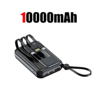 50000mAh Large Capacity Power Bank 4 In1  Built in Cable Intelligent Digital Display Laser Light Fast Charging External Battery