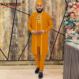 African Clothes for Men Agbada , Shirts, Pants, and  Hats 4 Piece Set - A2216013
