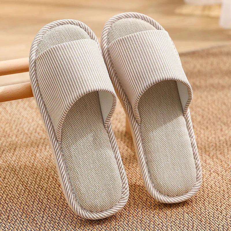 Non Slip Women Breathable Linen Slippers