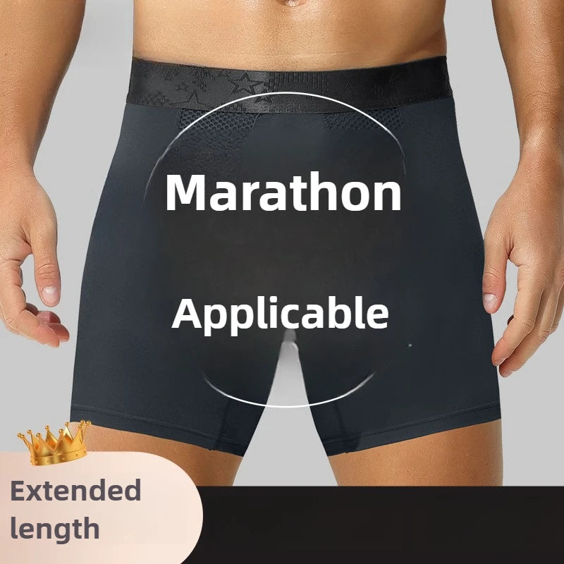 Mens Underwear Extended Length Boxer Briefs Comfortable for Running Sports Underpants