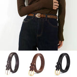 Women's PU Leather Belt with Metal Buckle Casual Simple Waist Strap for Jeans And Dresses Decorative Female Waistband Gift