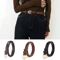 Women's PU Leather Belt with Metal Buckle Casual Simple Waist Strap for Jeans And Dresses Decorative Female Waistband Gift