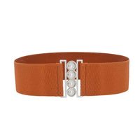 Women’s Elastic Cinch Belt  Fashion Stretch Waist Band Clasp Buckle New Stretchy Retro Wide Waist Cinch Belt Waistband