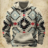 Men Hooded Vintage Print  Sweatshirt