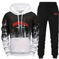 Daily Mens Tracksuit Casual Letter Printing Splash-ink Hooded Sweatshirts Sports Jogging Mens Clothing Single Piece Tops Pants