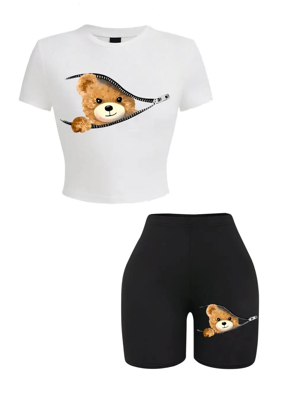 Women Teddy Bear Emerged 2 Pcs Set