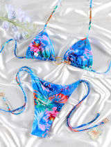Summer String Print Bikini Set For Women