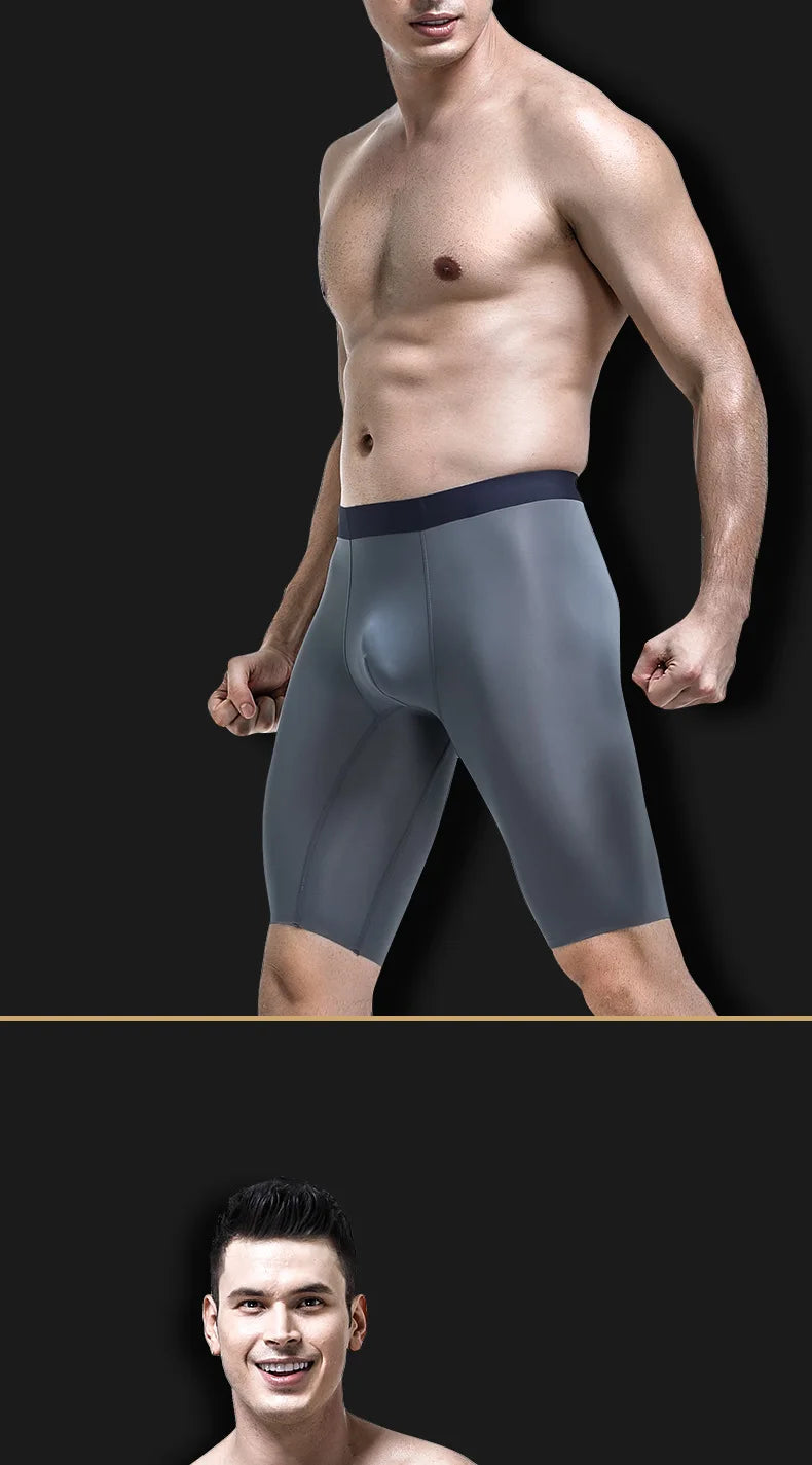 Breathable Pouch Middle Long Leg Boxers