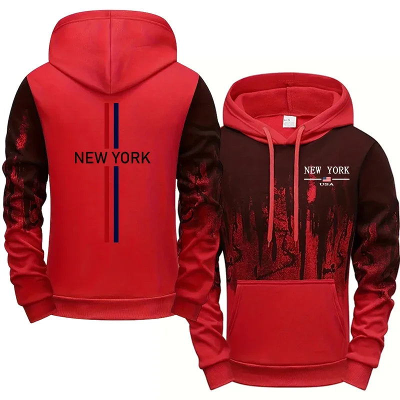 Fashion Mens Tracksuit Printing Splash-ink Hooded Sweatshirts Sports Jogging Mens Clothing Street Casual Single Piece Tops Pants