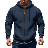 Casual Fashion Men's Solid Color Zippered Sweatshirt