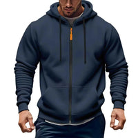 Casual Fashion Men's Solid Color Zippered Sweatshirt