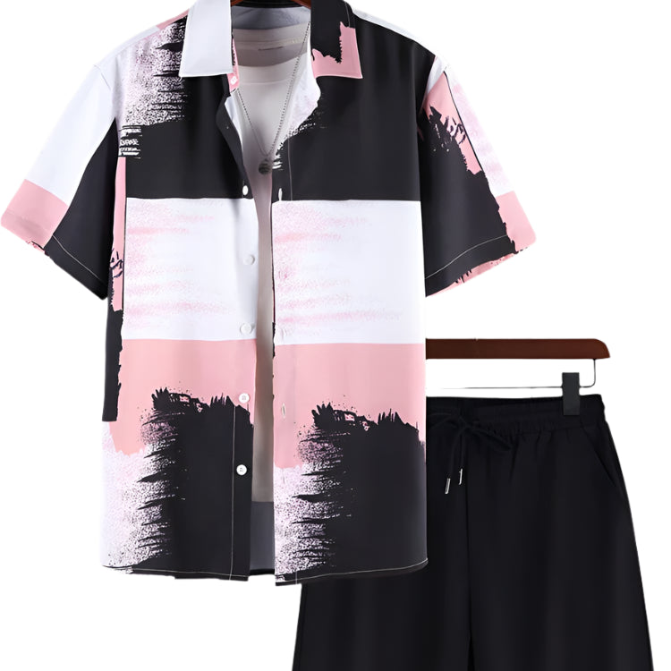 Men's Abstract Art Shorts Set