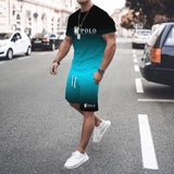 Short Sleeved T-Shirt+Shorts Men's Jogging Set