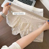 Fashion Underpants Men Boxer Briefs Ice Silk Quick Dry Lace Shorts Boxers Breathable Mesh Thin Underwear for Men Gift