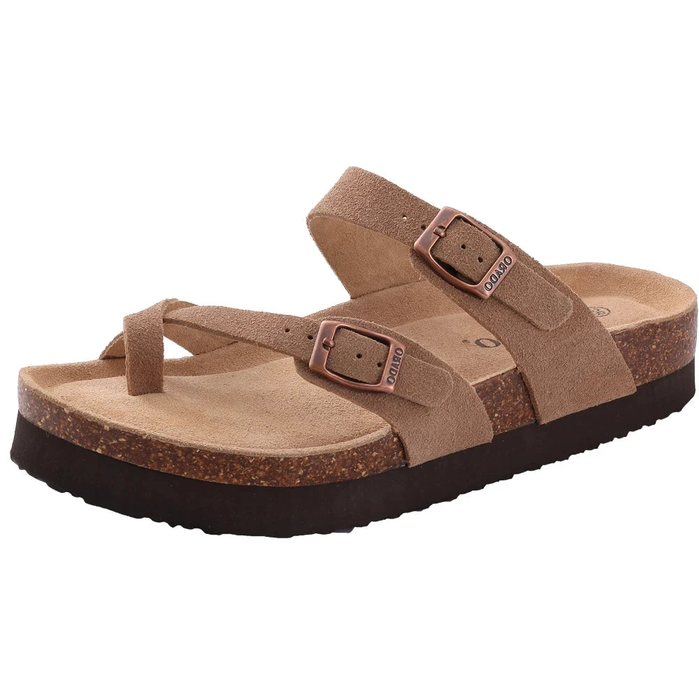 Soft Cork Crestar Genuine Suede Clogs for Women