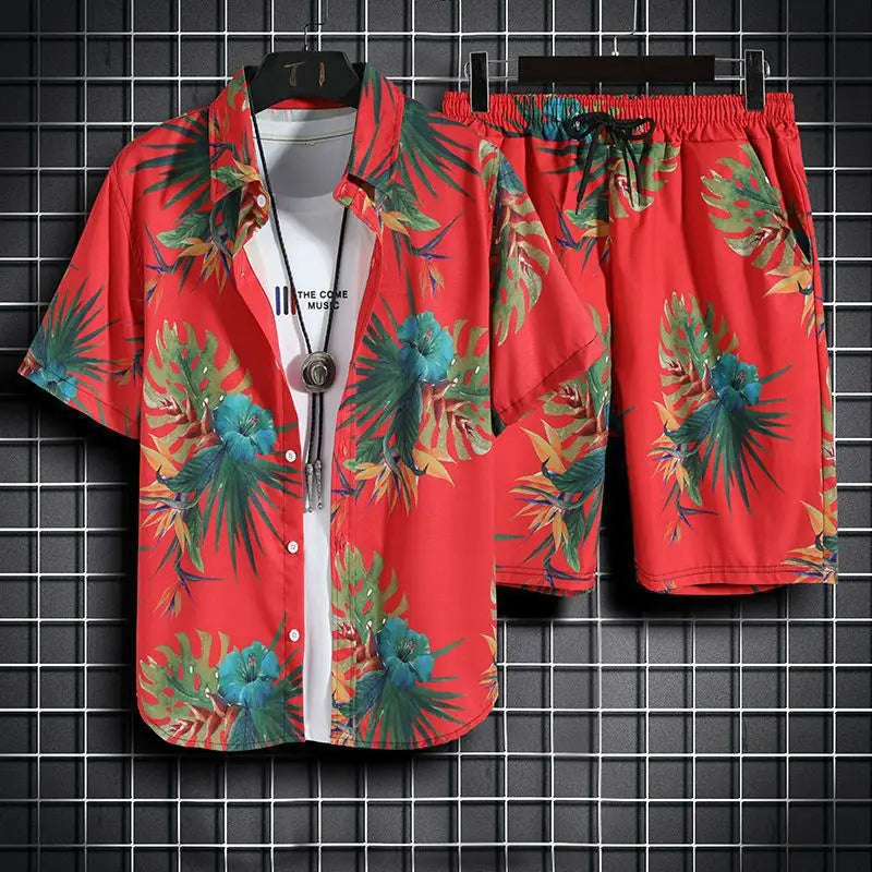 2 Pcs Casual Quick Dry Beach Suit For Men