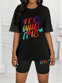 Colored Letters Printing Shirt & Shorts