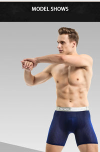 Mens Underwear Shorts Breathable Long Leg Underpants