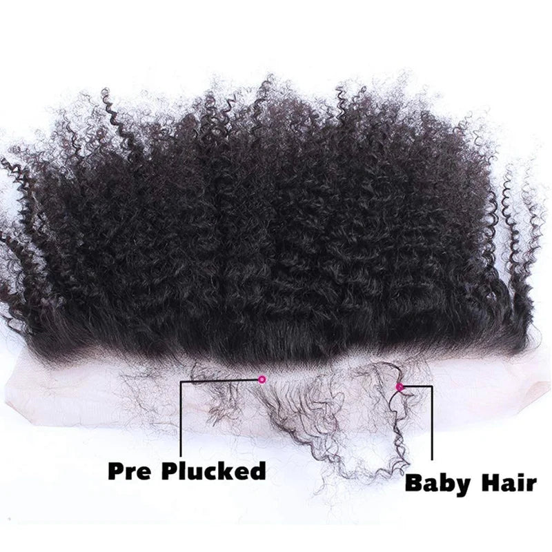 13x4 Kinky Curly Ear to Ear Lace Pre-Plucked Hairline