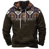 Men Hooded Vintage Print  Sweatshirt