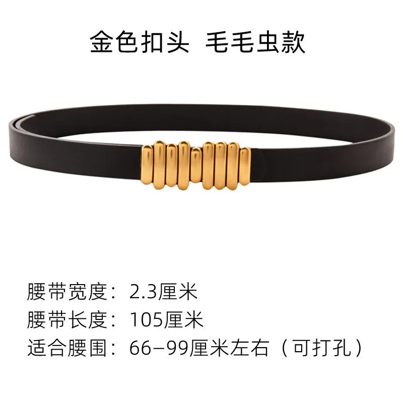 Fashion Female Elastic Belt Thin Waist Strap Circle Belt for Women Skirt Coat Sweater Leather Ladies Band Decoration Accessories