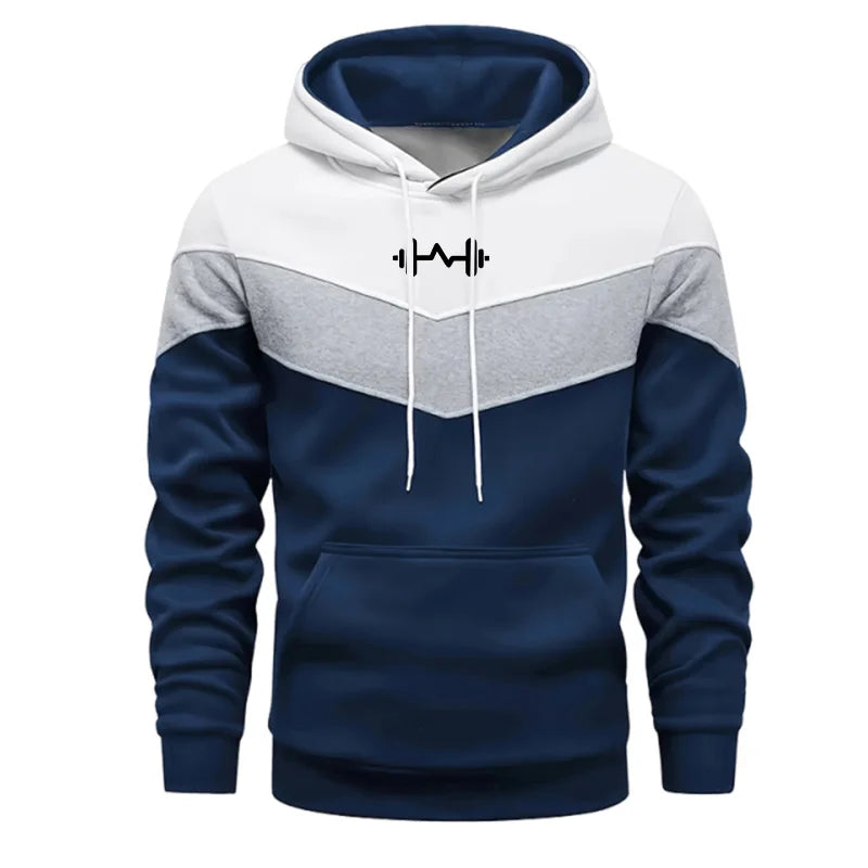 Fitness Mens Hoodies Printing Casual Tricolor Sweatshirts Outdoors Sports Jogging Mens Clothing High Quality Streetwear Tops Gym