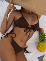 Female Solid Brazilian Bikini Set