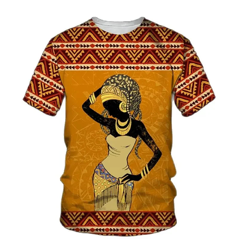 African Dance Pattern T-Shirt For Men Women Retro Trend 3D Printed Tee Summer Casual O-Neck Tops Short Sleeve Oversized T Shirts