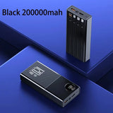 200000mAh 120W Power Bank Large Capacity Super Fast Charge Portable Power Bank With 4 Charging Cables LED Digital Display New
