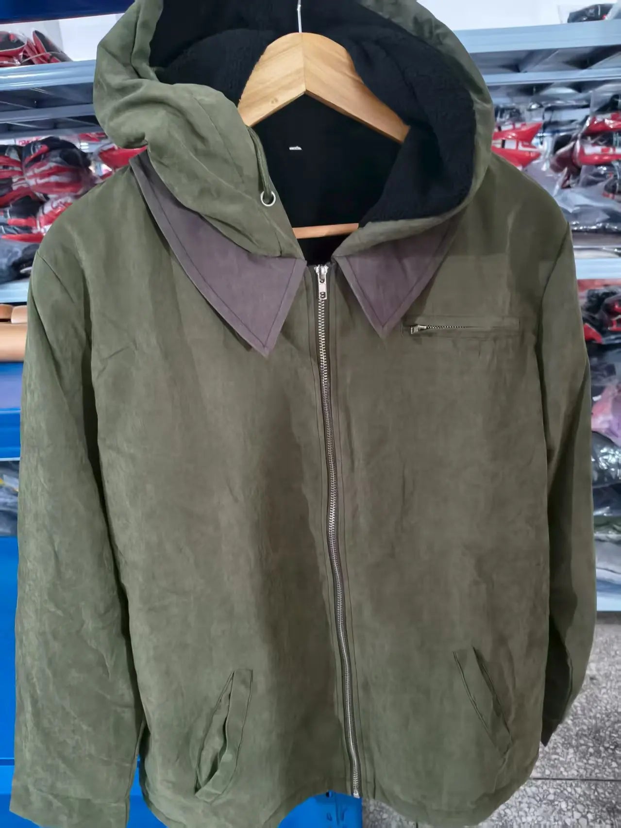 Men's Solid-Color Hooded Cotton Jacket