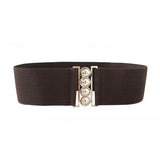 Women’s Elastic Cinch Belt  Fashion Stretch Waist Band Clasp Buckle New Stretchy Retro Wide Waist Cinch Belt Waistband