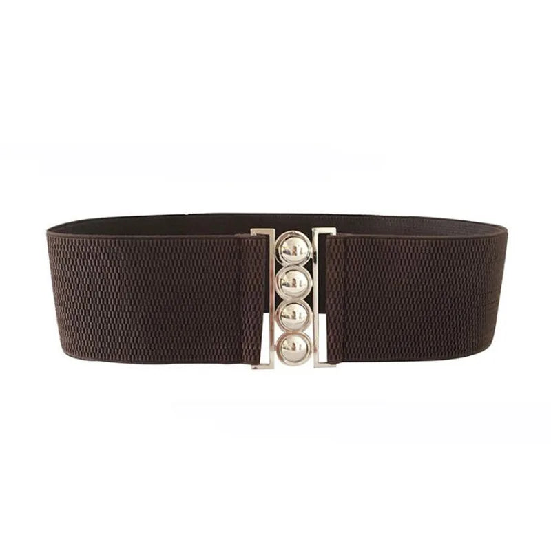 Women’s Elastic Cinch Belt  Fashion Stretch Waist Band Clasp Buckle New Stretchy Retro Wide Waist Cinch Belt Waistband