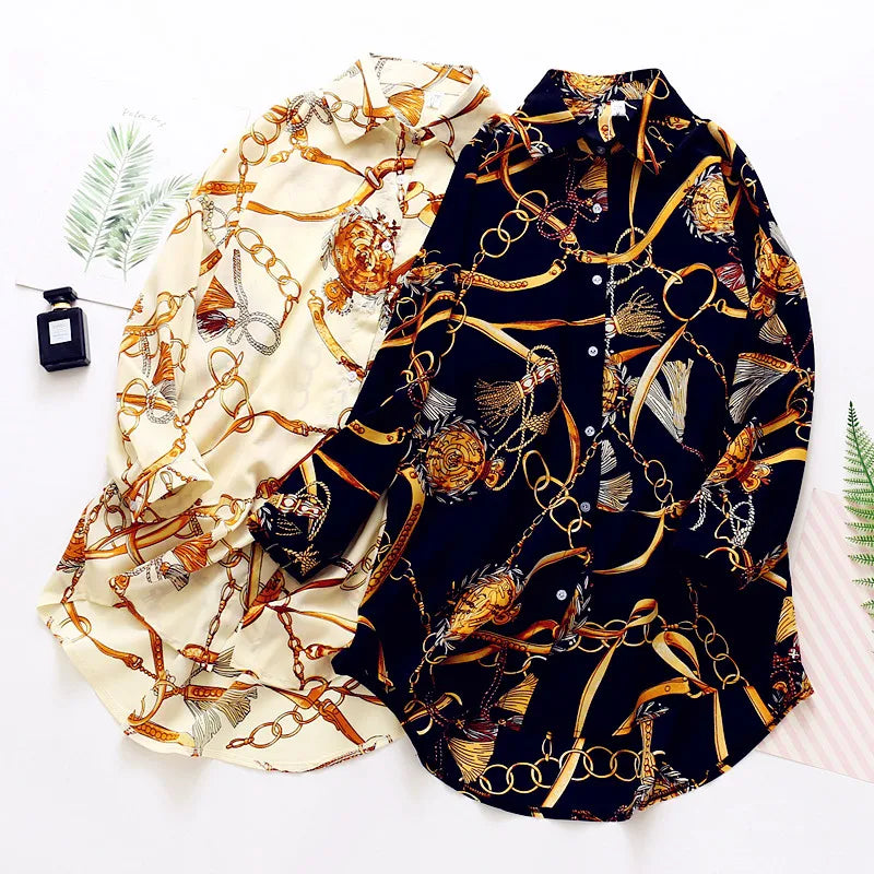 Women Vintage Button Blouse Tees