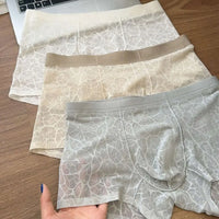 Fashion Underpants Men Boxer Briefs Ice Silk Mesh Thin Lace Shorts Boxers Breathable Summer Underwear for Men Men