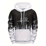 Mens Tracksuit Print Splash-ink Hooded Sweatshirts Streetwear Daily Casual Sports Jogging Mens Clothing Single Piece Tops Pants