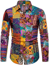 Long Sleeve 3D Printed Retro Ethnic Style Shirt