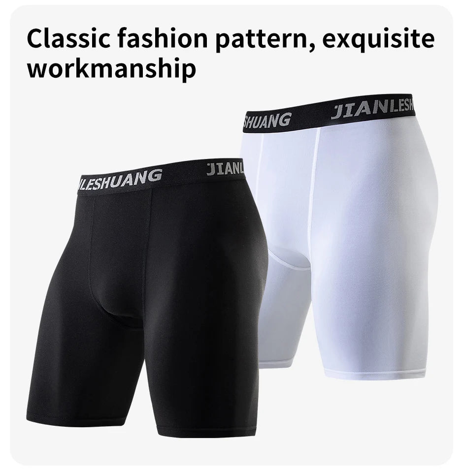 5/10 Piece Set Of Men's Solid Color Classic Long Underwear Quick Drying Youth Sports Comfortable Elastic Casual Boxer Shorts