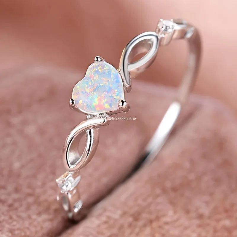Fashion Love Zircon Ring with  Colorful Style Elegant