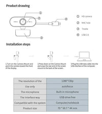 Camera 1080P HD Computer USB Camera With Built In Microphone For Work Tripod Network Web Camера