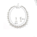 Personality flower Pearl Wedding Necklace Earring