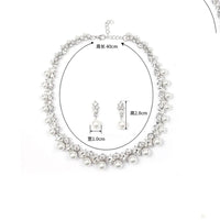 Personality flower Pearl Wedding Necklace Earring