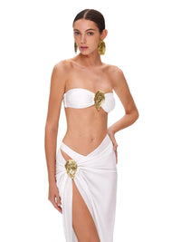 Buckle Off Shoulder Bikini With Skirt