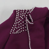 Women's Pearl Splicing Blazer and Wide Pants Set