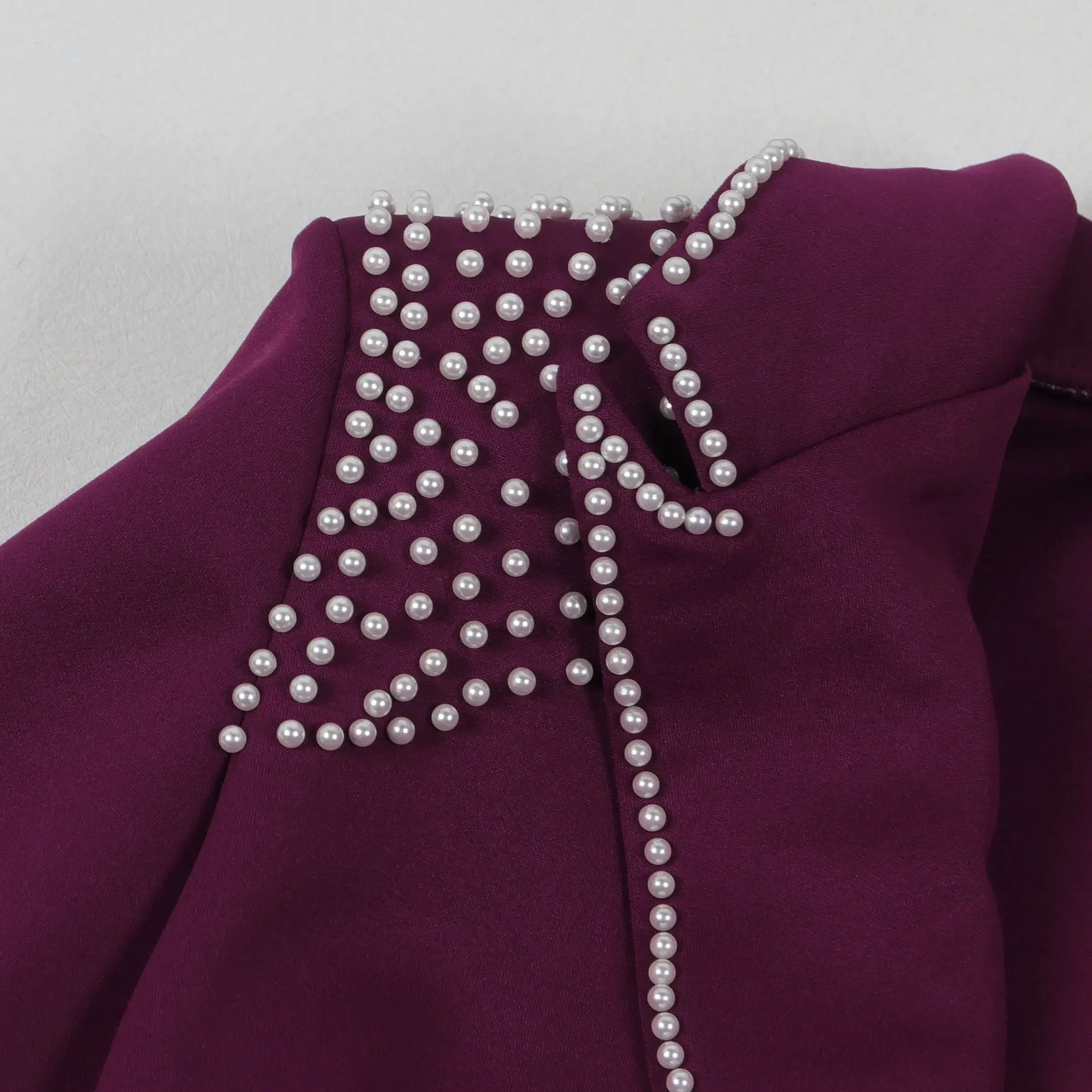 Women's Pearl Splicing Blazer and Wide Pants Set