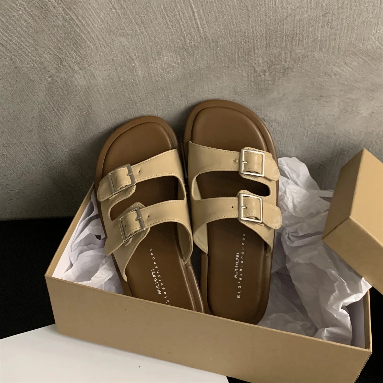 Casual Anti-Skid Flat Fabric Slides